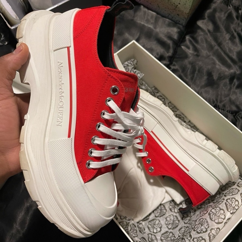 Red Alexander McQueen Boots Sneaker Low Size 9-9.5